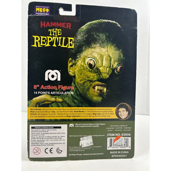 Mego Monsters “The Reptile” Hammer Horror 8″ Action Figure - New in Box - Picture 3 of 6
